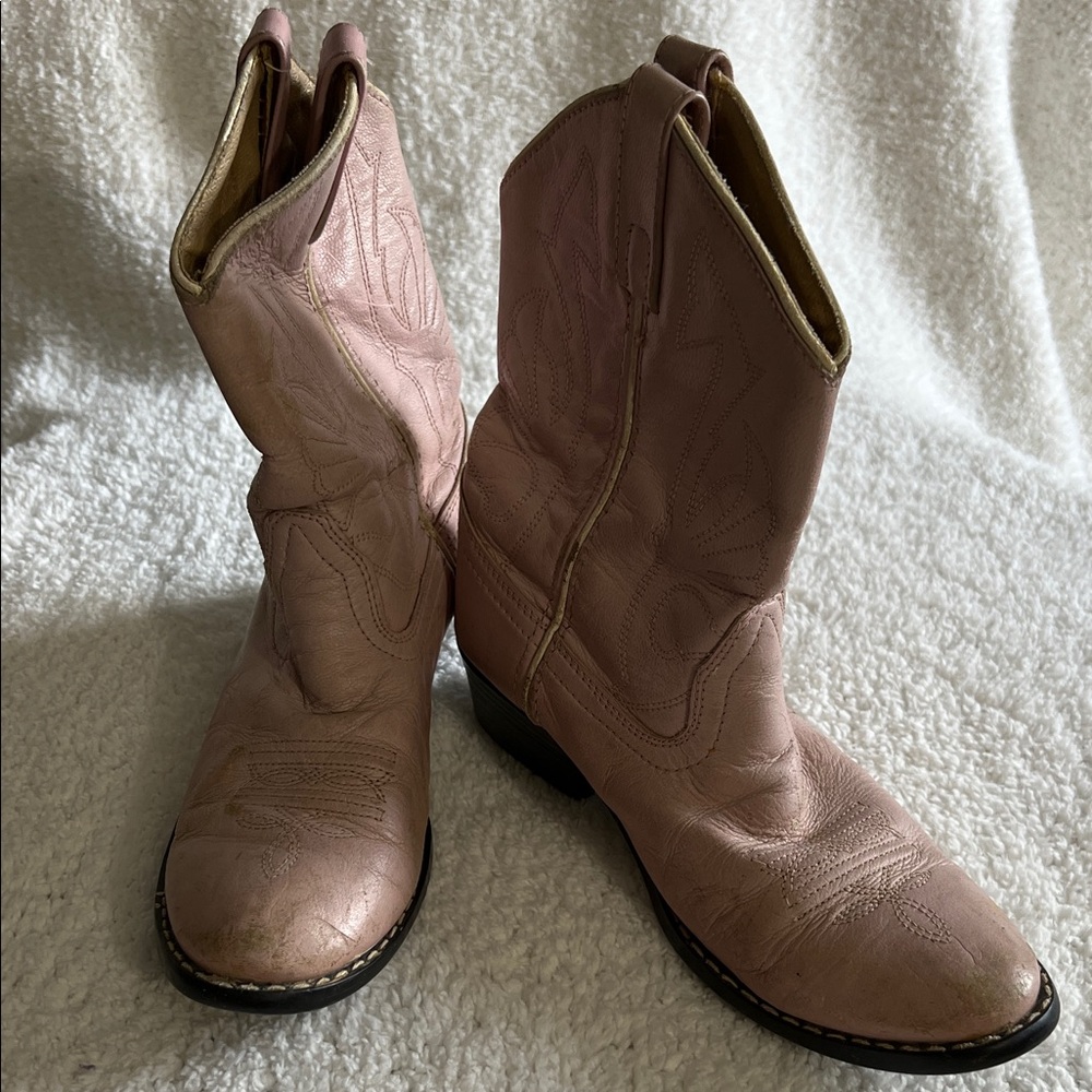 Masterson Girls Stylish Pink Kids Western Boots Size 2.5